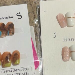 Mix of Almond Press-On Nails in Nude, Peach & Brown